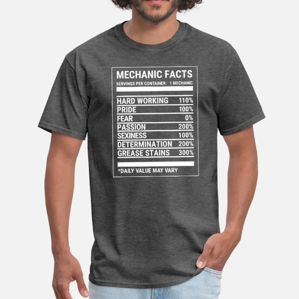 

забавный mechanic nutrition facts тенниска мужчины пользовательские хлопок круглый воротник письма фитнес новый стиль летний стиль прохладно