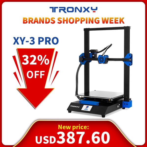 

tronxy xy-3 pro 3d printer ultra silent mainboard titan extruder fast assembly double z motor glass plate 300*300 machine