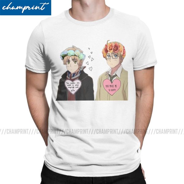 

usuk hetalia men's t shirts axis powers hetalia anime aph world casual tee shirt o neck t-shirt pure cotton printed clothing