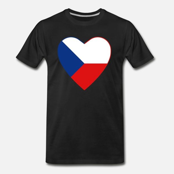 

czech republic flag heart t shirt men customize short sleeve o neck leisure fitness basic summer style formal shirt