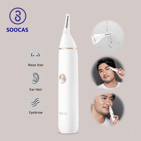 

soocas n1 nose hair trimmer electric eyebrow ear hair cut shaver sharp blade washable safe cleaner removal clipper with battery