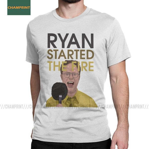 

men dwight schrute the office t shirts tv series schrute michael scott scranton cotton short sleeve tee shirt printed t-shirt