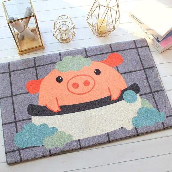 

45*70cm 3d cartoon print non-slip carpet bedroom children play mat area rugs bathmat rug toilet floor cover