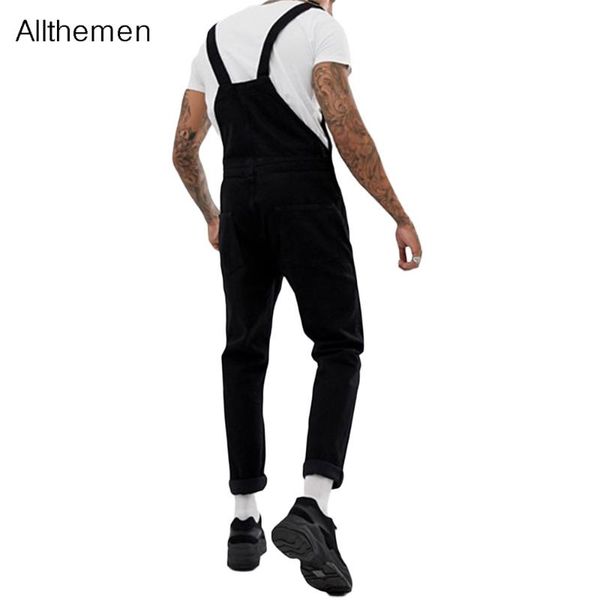 

men's jeans allthemen fashion pants trousers overalls high street denim jumpsuits men bib cowboy male jean dungarees, Blue