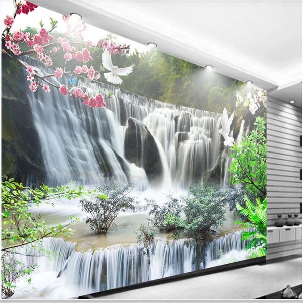 

3d murals wallpaper for living room beautiful and fresh landscape waterfall wallpapers tv background wall