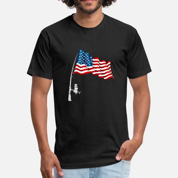 

прохладный удочка флаг сша 4 июля празднование t shirt men персонализированного tee shirt euro размер s-3xl мужской сумасшедший новый стиль