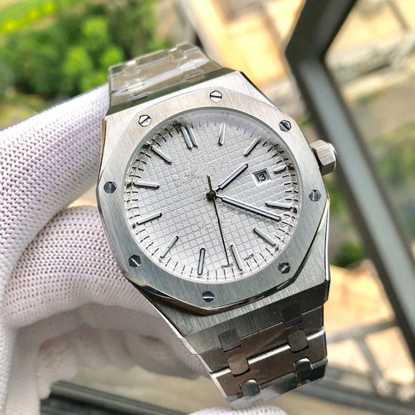 

316l stainless steel mens watches calendar full automatic men mechanical movement watch 41x13mm montre de luxe orologio di lusso, Slivery;brown