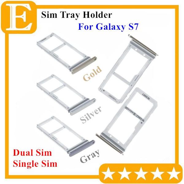 

cgjxs100 %new double sim micro sd memory card tray holder slot for samsung galaxy s7 g930 dual single sim tray 50pcs