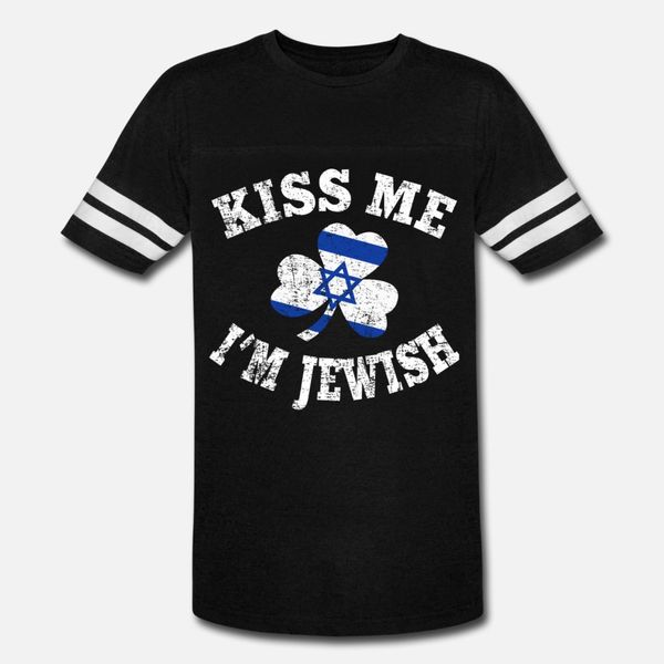 

kiss me i m jewish t shirt men knitted cotton round neck original crazy comfortable summer style leisure shirt