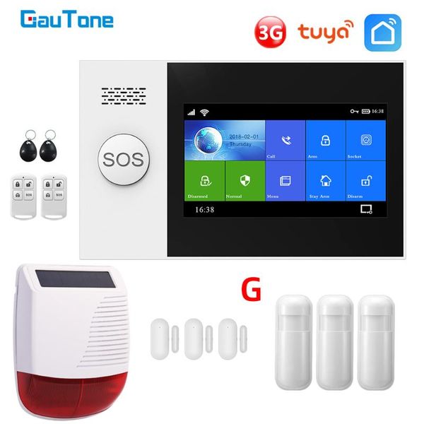 

alarm systems gautone pg107 wifi 3g system for home security with pir wireless solar siren support tuya remote control