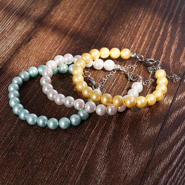 

fashion balls bracelets silver color stainless steel resin beaded bracelets pulseras jewelry, Black