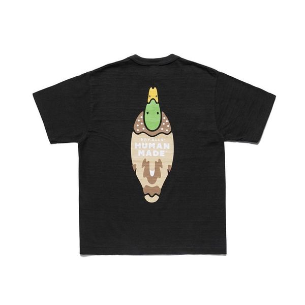 

20ss весна лето luxury human made мультфильм duck печать чай mens способ тенниски конструктора футболка женщина хлопок с коротким рукавом, White;black