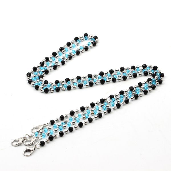 

fashion accessories handmade eyewear anti-slip chain hanging chains black blue bead masks extension holder for sale, Silver