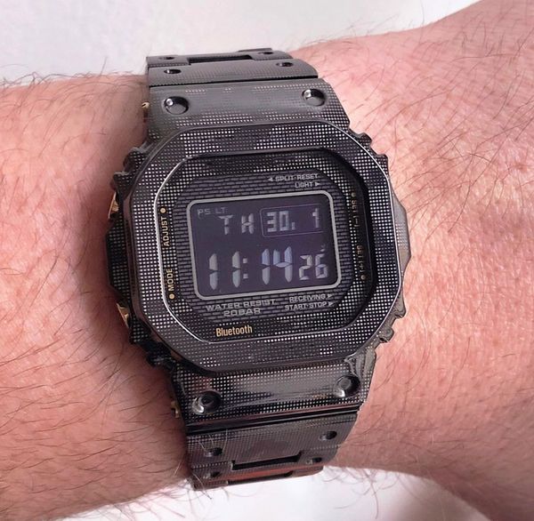 

camo shock sport watches limited edition square stainless steel g style watch wholesale with box led display back light clock xmas gift, Slivery;brown