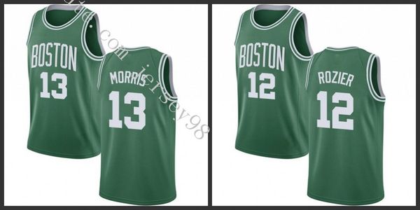 

boston celtics men green #12 terry rozier #13 marcus morris white nba white men jersey, Black