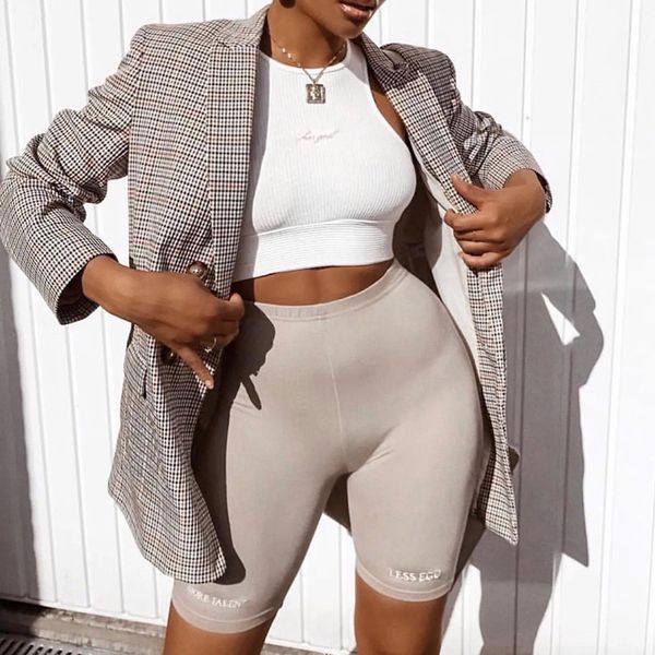 

короткий пункт письмо напечатанного sweatpants женщин высокой талия черной мода push up фитнес леггинсы случайных штанов, Black