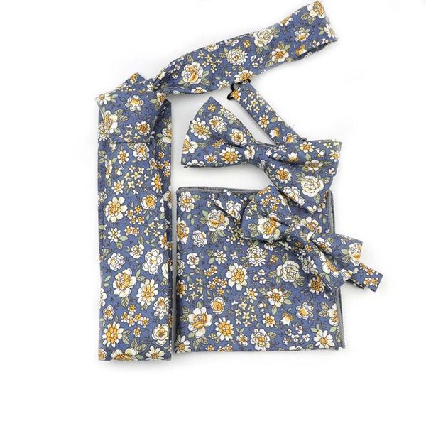 

neck ties fashion cartoon floral pocket square parent-child bow tie men set 100% cotton gentlemen wedding evening party gift, Blue;purple