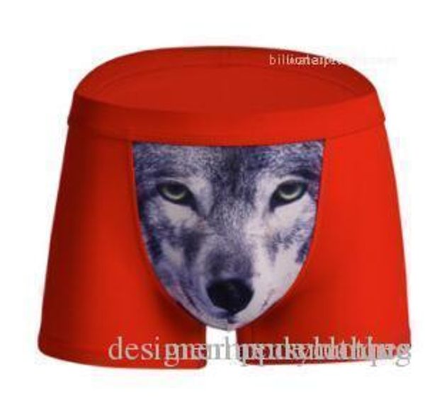

comfortable underpants animal printed tiger wolf elephant mens underwear boxers fashion, Black;white