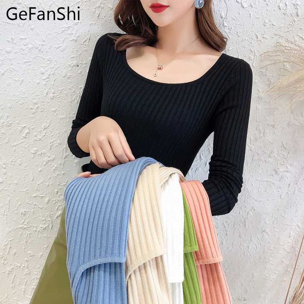 

ladies knitted sweater women pullovers knit jumper spring autumn basic women sweaters pullover soft slim knitwear female, White;black