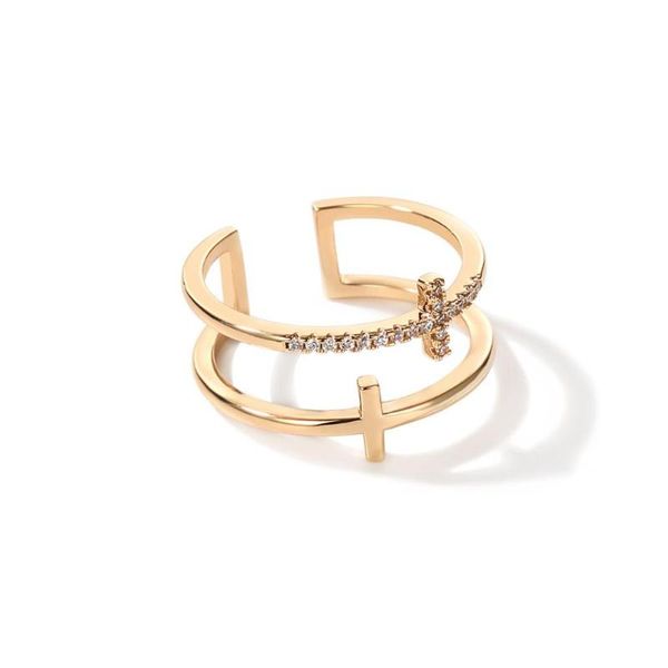

ZEGL male and female ring couple ring finger ladies tail cross decoration index