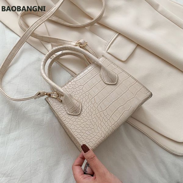 

small crocodile pattern solid color pu leather crossbody bags for women summer lady shoulder handbags female simple totes