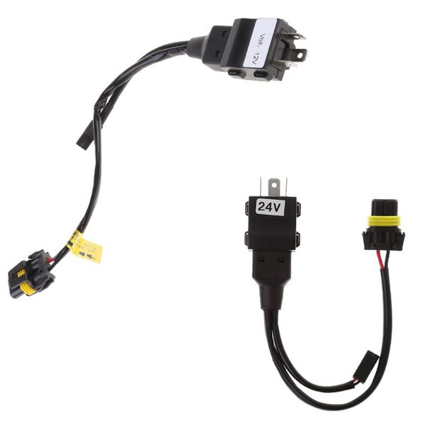 

12v/24v relay harness control cable for h4 hi/lo bi-xenon hid bulbs wiring controller