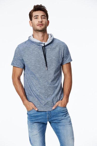 

sports mens tees fashion mens solid color fitness hooded tshirts casual mens tees designers short sleeved, White;black