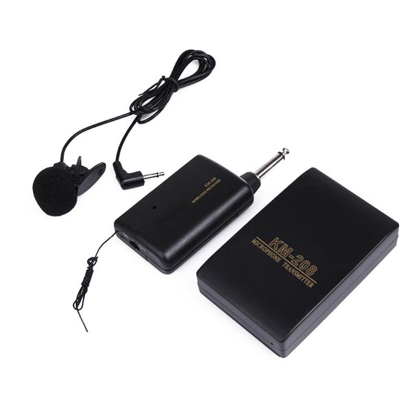 

3.5mm stereo wireless fm transmitter receiver lavalier lapel clip microphone
