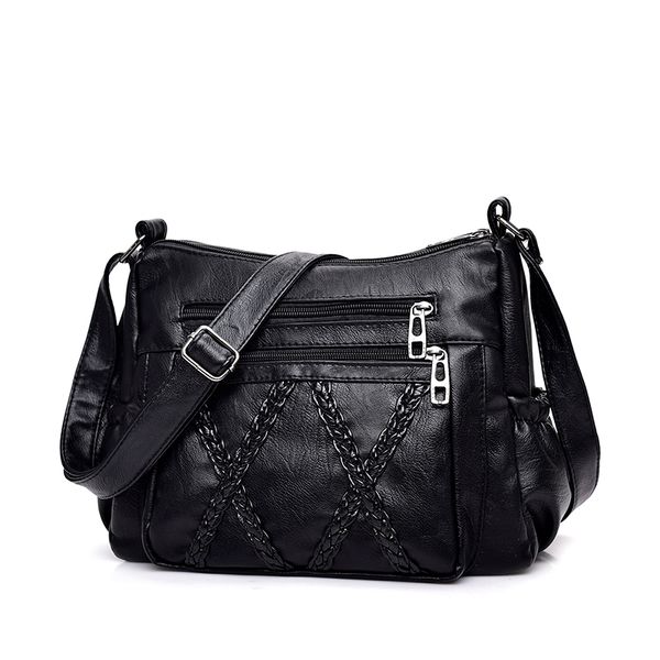 

leather sheepskin women's bag 2020 new soft leather women's one-shoulder cross bag for middle-aged and elderly