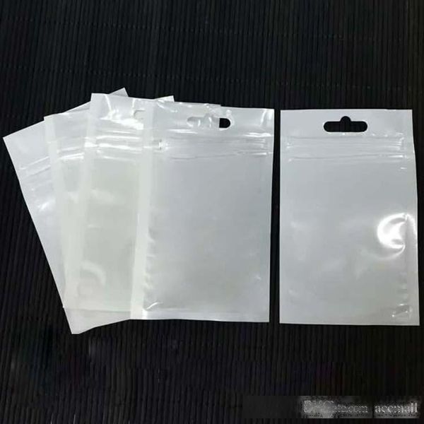 

clear white pearl plastic poly opp packing zipper zip lock retail packages jewelry food clothes pvc bag many size available