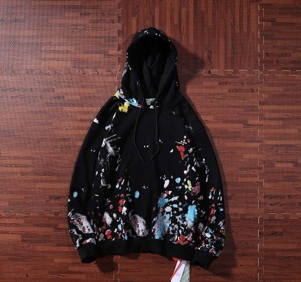 

brand hoodie mens designer hoodies starry ink letter off designer luxury ss brand hoodie white men s selling wholesal, Black