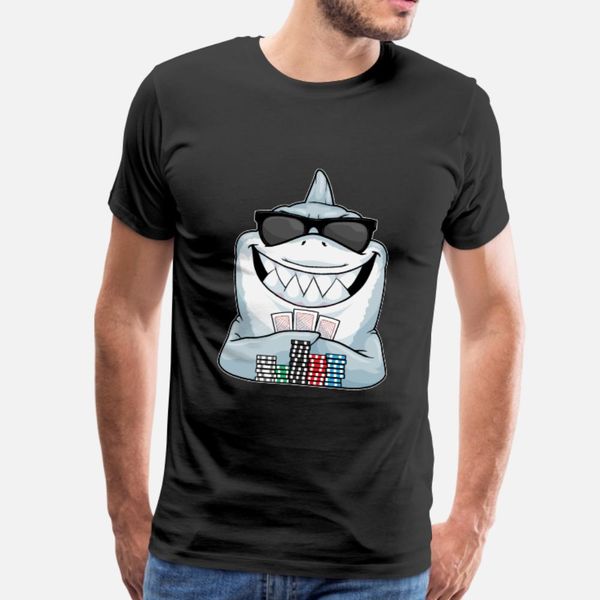 

shark at poker with chips cards sunglasses t shirt men print cotton s-3xl normal sunlight new fashion summer style unique shirt
