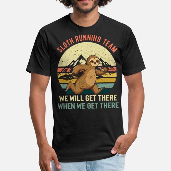 

sloth running team retro vintage sloth t shirt men customized short sleeve plus size 3xl formal famous funny spring trend shirt