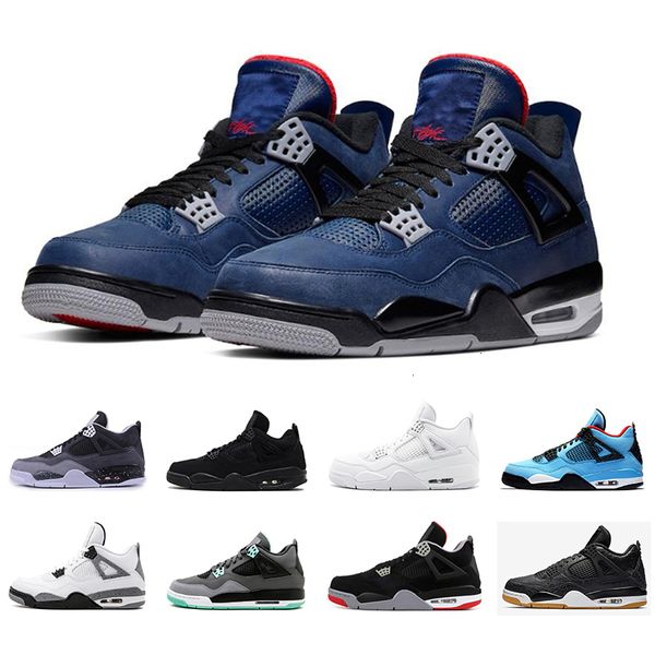 

2019 new arrived 4 men basketball shoes 4s sports sneaker mens trainers new bred loyal blue cool gre nakeskin jordan retros shoe
