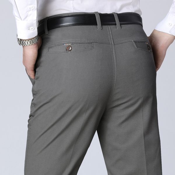 

men's pants 2021 mens suit fashion stretch slim straight men pant casual business quality trousers male spring summer, Black