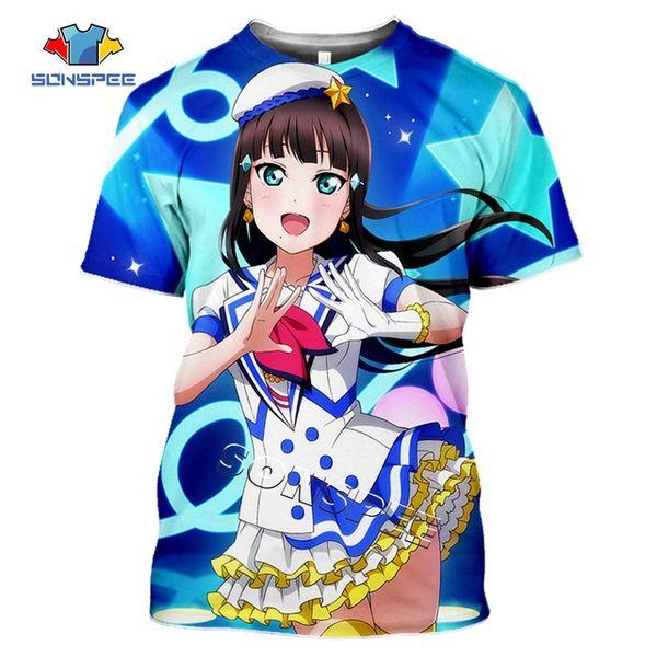 

3d anime girl love live summer idol girl men pullover 3d print shirts funny humor aesthetic men clothing
