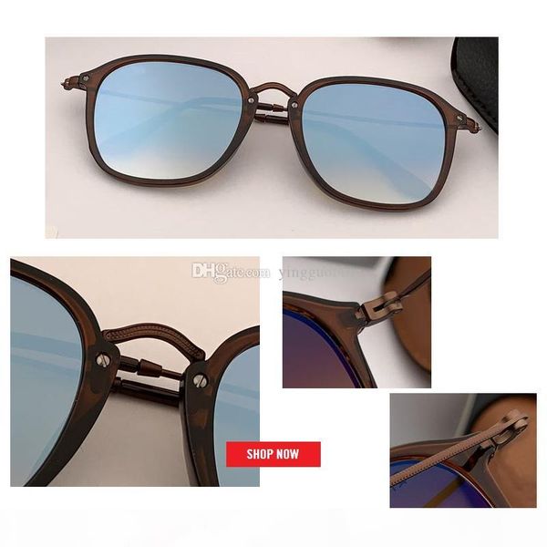 

2019 vintage brand designer pink flash gradient sunglasses 2448nf for women metal reflective flat lens sun glasses female oculos sale, White;black