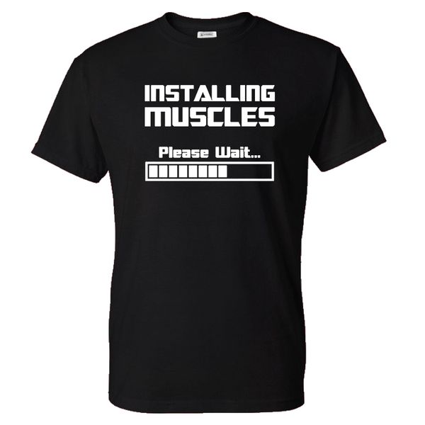 

installing muscles t-shirt men women casual fashion streetwear o-neck short sleeve t shirt cotton tees unisex