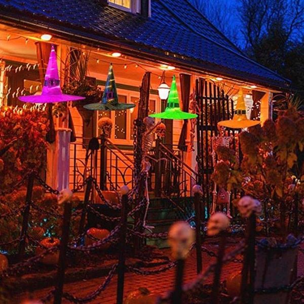

witch hat light glowing hat halloween decoration beautiful fashion led color garden new year suspension festival accessories