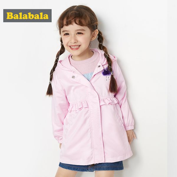 

balabala girls coat baby fashion spring 2020 new hooded windbreaker children's long-sleeved coat windbreaker, Blue;gray