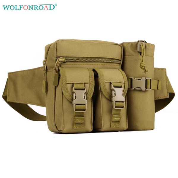 

wolfonroad men tactical waist bottle bag sport fanny pack belt bag outdoor hiking bags cycling running l-shz-51