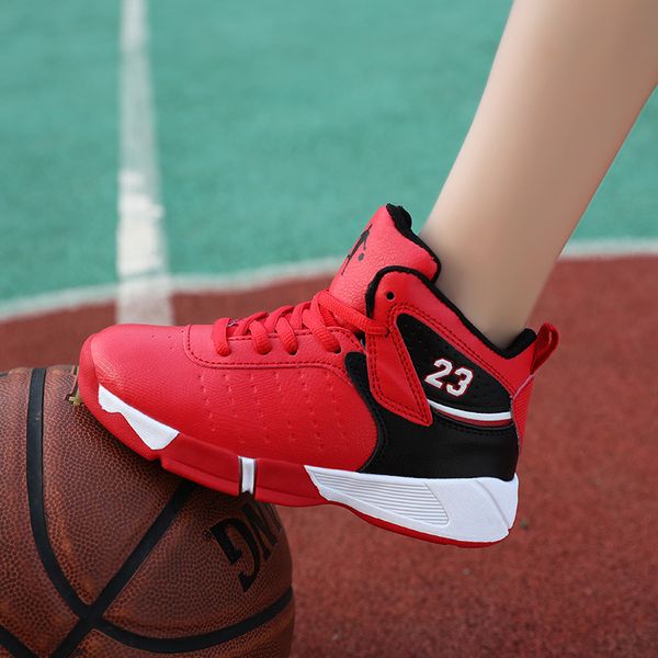 

boysbasketballshoeshighqualitytopsoftnon-slipkidssneakersthicksolechildrensportshoesoutdoorboytrainerbasket, Black