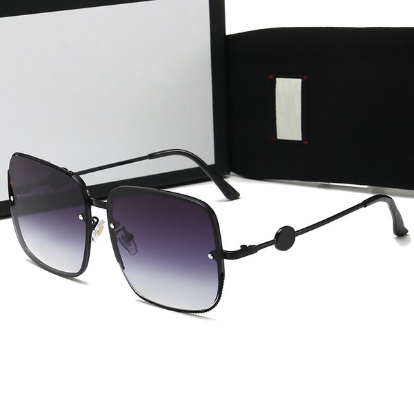 

men designer new retro gradient sunglasses fashion trend men and women square frame street suv protection goggles with boxed, White;black