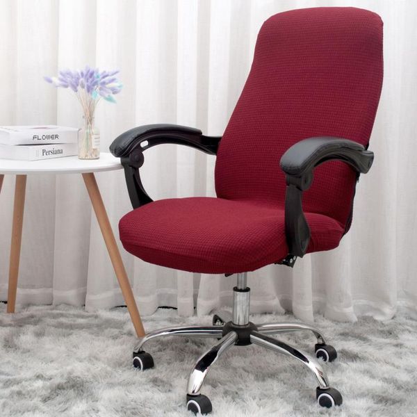 

fashion solid color waterproof stretch spandex anti-dirty computer seat chair covers easy washable removeable office seat chairs