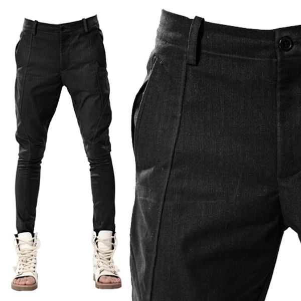 

27-44 2020 new men's clothing fashion trousers tights tight leggings skinny casual harem pants male plus size singer costumes, Black