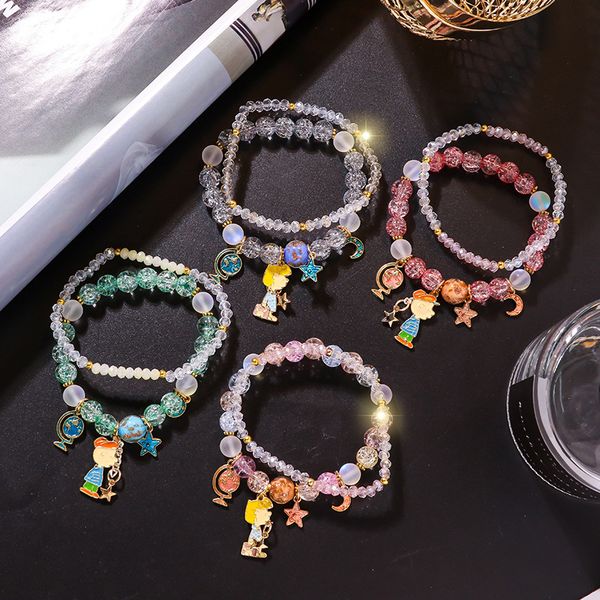 

fashion new girl series crystal moon bracelet star all-match jewelry sale, Golden;silver