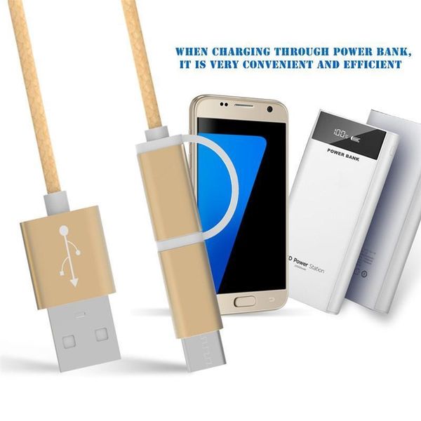 

cgjxs 2 in 1 micro usb cable for samsung s9 galaxy type c 2 .4a fast charge data type -c cable fast charger cable braided cord for lg sony x