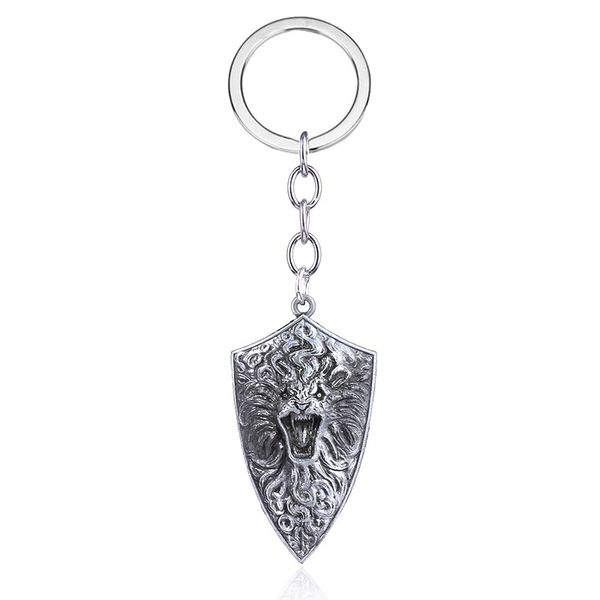 

game dark souls keychain crest ire shield key chains for men women car keyring metal zinc alloy pendant fashion jewelry gifts, Silver