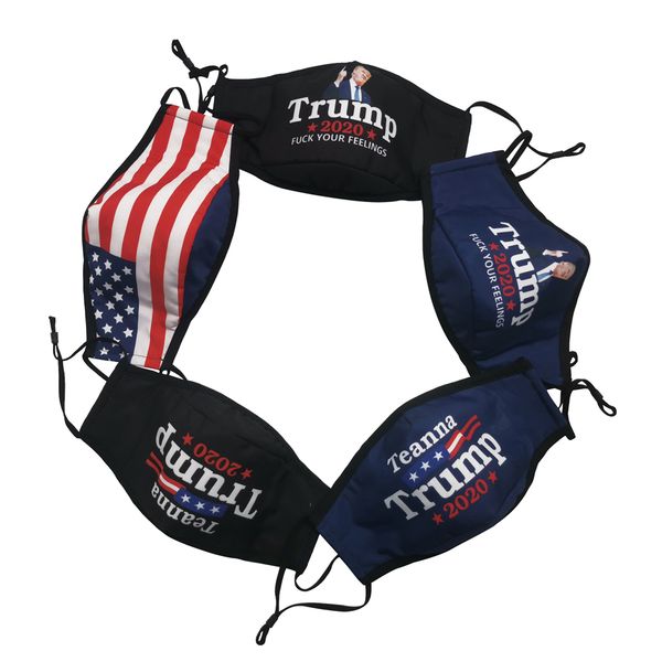 

2020 election trump designer masks luxury reusable washable cotton cloth fashion mouth face mask 4 styles hd667