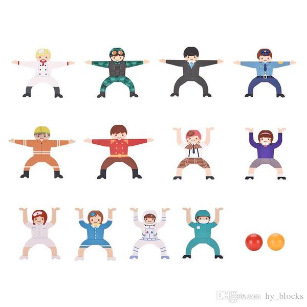 

12 different professional positions diy stacking challenge early kids education toys enrich childen's career cognition gift 08